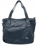 Charro - torebka shopper skóra ekologiczna groszek granatowy mat CH8022-137