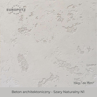 Beton architektoniczny tynk WEWNĘTRZ 15kg / do 15m² Szary Naturalny N1