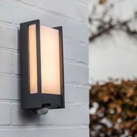 Zewnętrzna LAMPA elewacyjna QUBO 5193002118 Lutec kinkiet OPRAWA metalowa LED 13W 3000K z czujnikiem IP54 szara