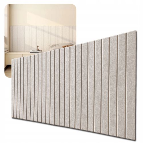 LAMELE panele ścienne 3D naklejka 60x120cm filc Jasny beż 03 + PINEZKI na Arena.pl