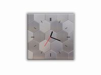 ZEGAR SZKLANY KWADRATOWY - Stal