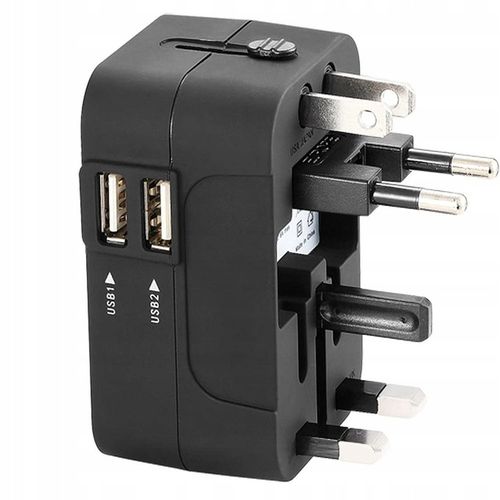 Uniwersalna Przejściówka ADAPTER Gniazda USA UK EU AUST Ładowarka USB na Arena.pl
