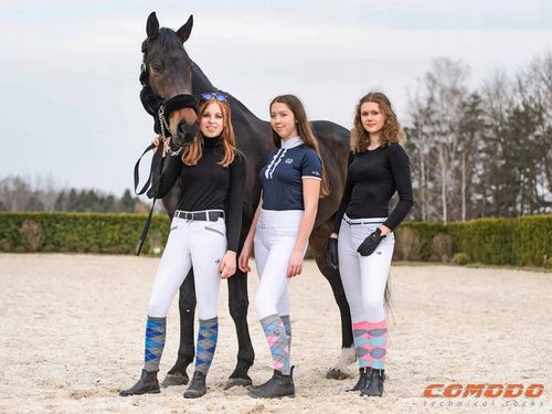 Długie bawełniane podkolanówki w romby na konie na Arena.pl