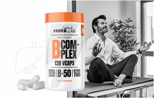 WITAMINA B COMPLEX KOMPLEKS B12 B6 B1 B3 B2 B-50 B-COMPLEX METHYL 120 HIRO na Arena.pl
