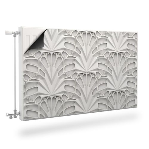 Mata MAGNETYCZNA Na Grzejnik Biała Abstrakcja 3D Ornamenty 110cm x 60cm na Arena.pl