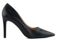 Czarne szpilki damskie wężowe wykończenie 36