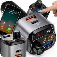 Transmiter Samochodowy FM Ładowarka 36W QC 3.0 Typ C Bluetooth