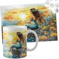 ZESTAW KUBEK + PUZZLE 110EL - SYRENKI SYRENA SYRENY PODWODNY ŚWIAT