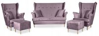 zestaw wypoczynkowy mebli uszak ari sofa fotele pufy family meble komplet