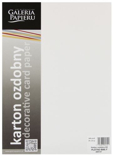 Karton Ozdobny Płótno Biały (20) 240G na Arena.pl