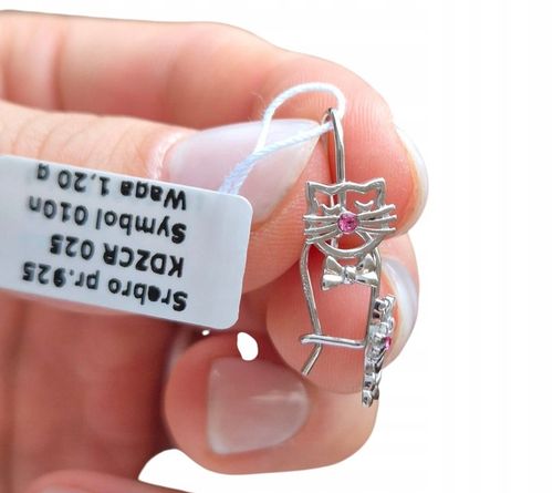 KOLCZYKI SREBRNE DLA DZIEWCZYNKI DZIECKA RODOWANE WISZĄCE SREBRO PRÓBY 925 na Arena.pl