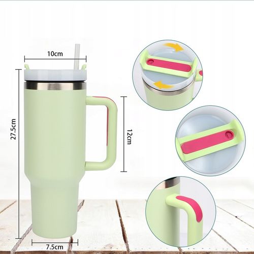 KUBEK TERMICZNY do kawy herbaty TERMOS szczelny ze słomką KAMILLE 1200ml na Arena.pl