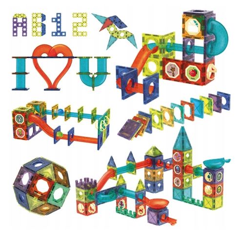 KLOCKI MAGNETYCZNE 3D TOR KULKOWY ŚWIECĄCY ZESTAW na Arena.pl