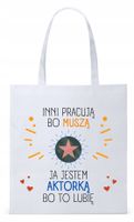 Torba Biała Eco Shopper Dla Aktora Aktorki Prezent Z Nadrukiem Ze Zdjęciem