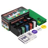 Zestaw do pokera 200 żetonów karty mata Texas