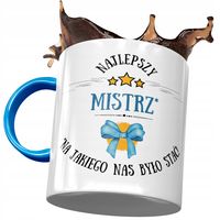 Kubek Błękitny Dla Mistrza Najlepszy Mistrz Kubek Z Nadrukiem Ze Zdjęciem