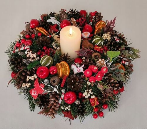 Wianek wieniec stroik 42 cm bożonarodzeniowy świąteczny na Arena.pl