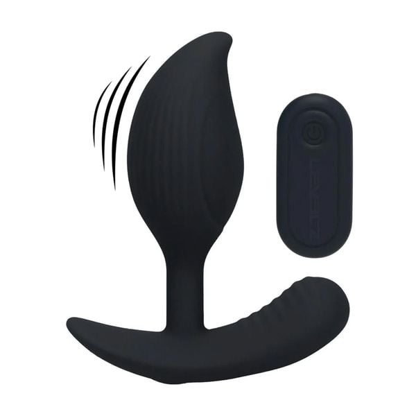 Remote Control Vibrating Liquid Silicone Anal Plug - Black zdjęcie 1