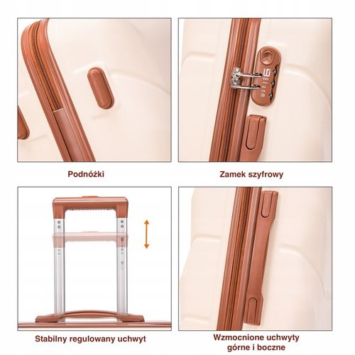 ZESTAW KOMPLET WALIZEK ABS 3IN1 MOCNA TWARDA BLOOM 15 KOLORÓW na Arena.pl