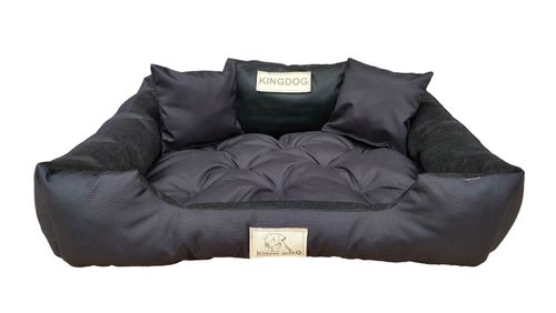 Legowisko dla psa kojec KINGDOG 115x95 personalizowane wodoodporne czarne na Arena.pl