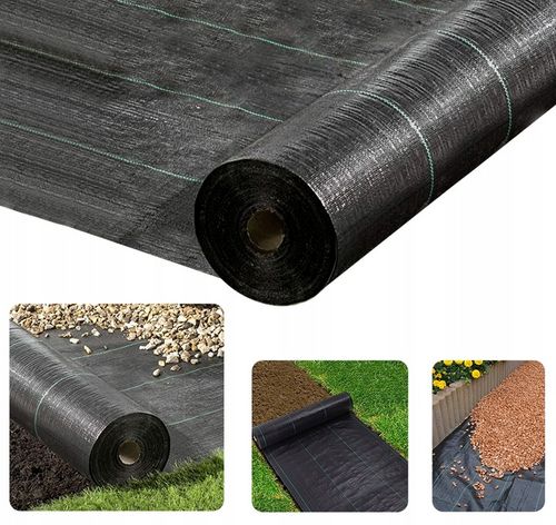 AGROTKANINA 135g 1,6x50m agrowłóknina PREMIUM UV 3% mocna czarna mata+kotwy na Arena.pl