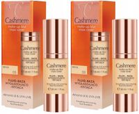 2 x CASHMERE FLUID BAZA WYGŁADZAJĄCO-KRYJĄCA 03 BEIGE Lekka konsystencja
