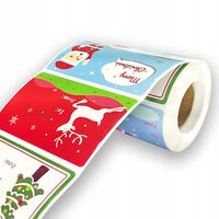 Świąteczne Naklejki Samoprzylepne do Torebek i Kopert 300 sztuk