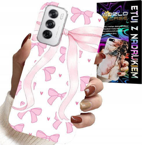 ETUI DO OPPO RENO12 PRO 5G - RÓŻOWE WSTAZKI WSTĄZKA MODNE WZORY CASE na Arena.pl