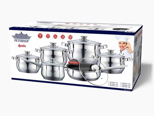 Garnki PETERHOF Apollo 12-elementów [PH-15774] na Arena.pl