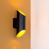 Kinkiet LAMPA ścienna QUIRIJN 09233/01/30 Lucide metalowa OPRAWA ścięta tuba czarna złota