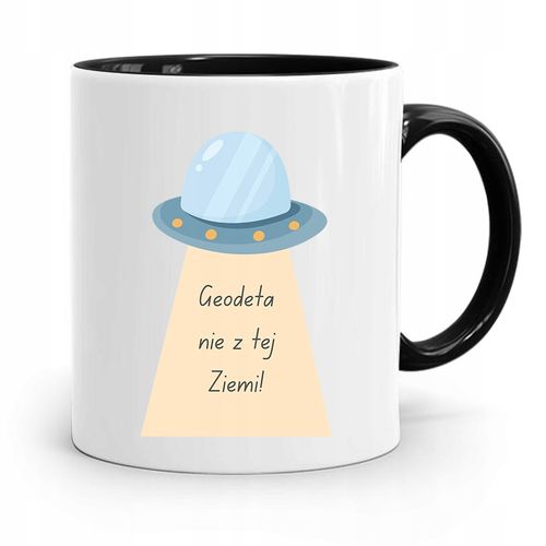 Kubek Czarny Dla Geodety Nie Z Tej Ziemi Prezent Z Nadrukiem Ze Zdjęciem na Arena.pl