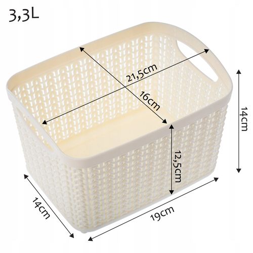 KOSZYK POJEMNIK PUDEŁKO PLASTIK KOSZ 3,3L KOLORY na Arena.pl