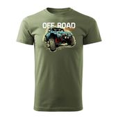Koszulka rajdowa z jeepem jeep offroad off road off-road 4x4 męska khaki REGULAR L