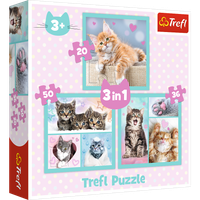 Puzzle - 3w1 (20, 36, 50) - Słodkie zwierzaki - Trefl 34862
