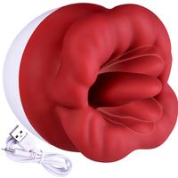 Masażer Damski Wibrator Usta Z Języczkiem Stymulator Łechtaczki Waginy