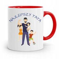 Kubek Czerwony Dla Taty Ojca Najlepszy Tata Z Nadrukiem Ze Zdjęciem
