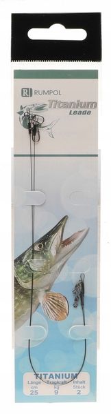 PRZYPONY TITANIUM Leader 2 sztuki 25cm 9kg 310016 zdjęcie 1