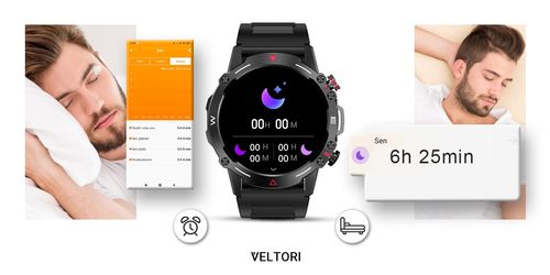 Smartwatch Veltori VT110-1 Czarny Pasek Silikonowy na Arena.pl