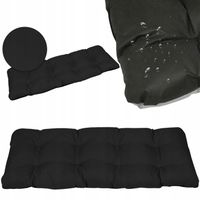 Czarna poduszka na ławkę huśtawkę gruba wodoodporna ogrodowa 140x50 cm