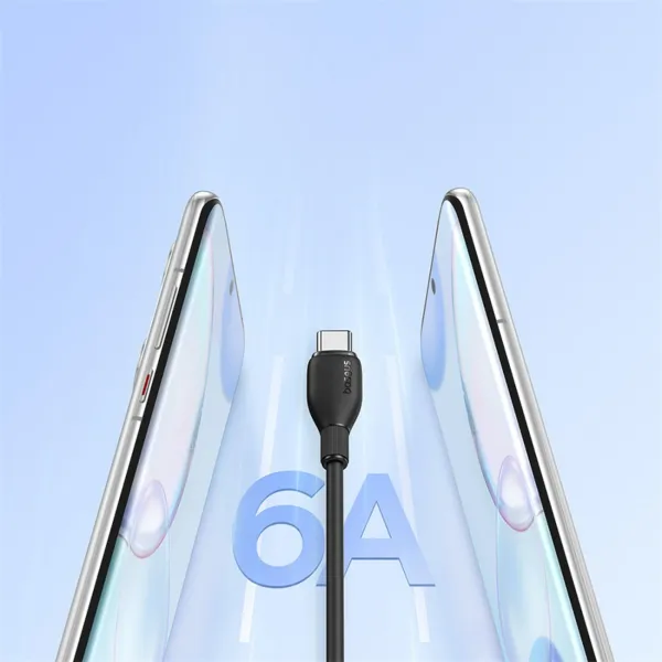 kabel baseus pudding series 100w usb-a - usb-c 2m - czarny zdjęcie 12