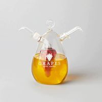 Butelka Dozownik do Oliwy i Octu Cruet Szklana 2w1 Borokrzemowa 450 ml