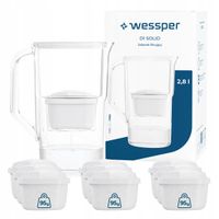 Dzbanek plastikowy filtrujący Wessper D1 SOLID 2,8l biały + 10x filtr wody