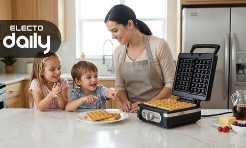 GOFROWNICA ELECTO 2200W Z REGULACJĄ TEMPERATURY 2 DUŻE CHRUPIĄCE GOFRY na Arena.pl