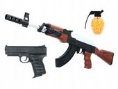 KARABIN AK47 + PISTOLET + ZESTAW 800 KULEK GRATIS