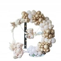 BALONY GIRLANDA DEKOR ŚLUB chrzest urodziny komunia złoty chrom biała