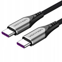 2 x Mocny Przewód Kabel USB-C 2.0 do USB-C Vention TAEHD 0,5m PD 100W szary