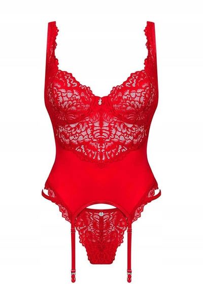 Obsessive Gorset i stringi Amor Cherris czerwony L/XL zdjęcie 5