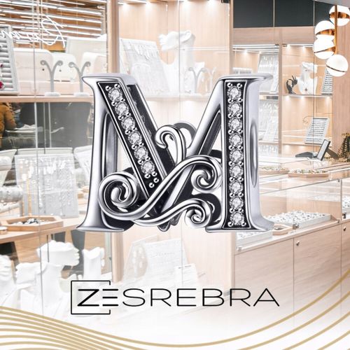CHARMS LITERKA M srebro 925 litera srebrna koralik zawieszka charms pr S925 na Arena.pl
