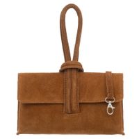 VERA PELLE torebka damska zamszowa listonoszka z paskiem V678 camel