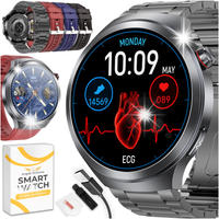 SMARTWATCH ZEGAREK MĘSKI KARDIOWATCH EKG HRV ROZMOWY MENU POLSKIE 4 PASKI